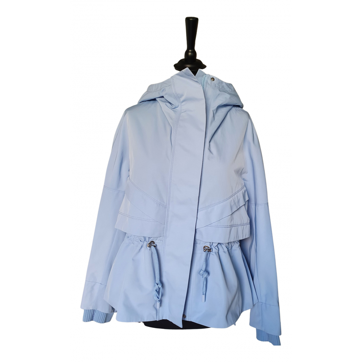 Max Mara - Coat Polyester Blue Plain for Women - Second Hand Coat, Never Worn